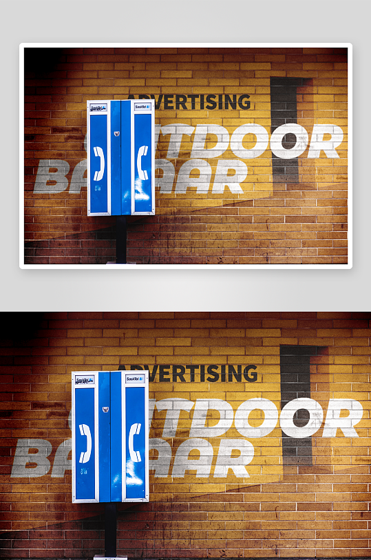 城市户外街头墙体广告效果图展示涂鸦场景墙-众图网