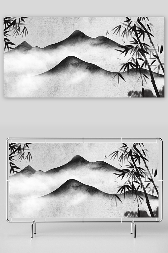 山水风景水墨画素材-众图网