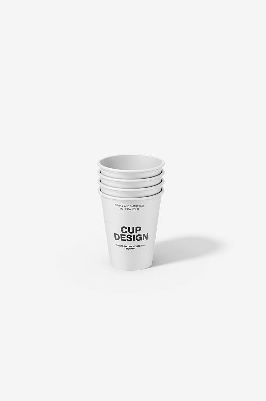 堆叠咖啡饮料水杯子一次性纸杯logo效果-众图网