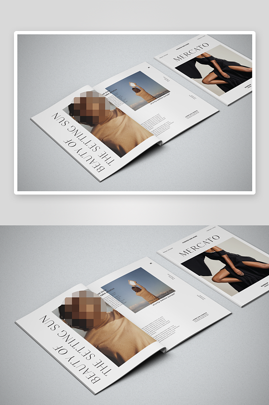 多角度杂志薄款画册书籍封面内页品牌贴图-众图网