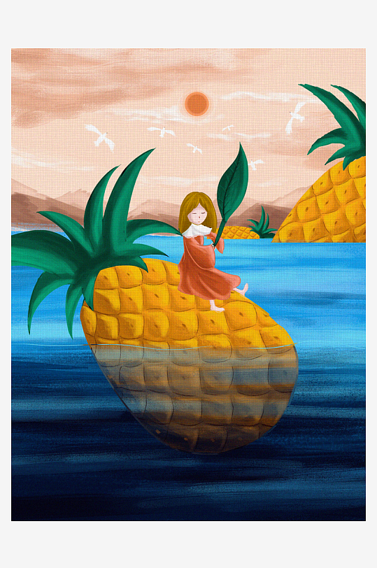 水果创意海报插画素材-众图网