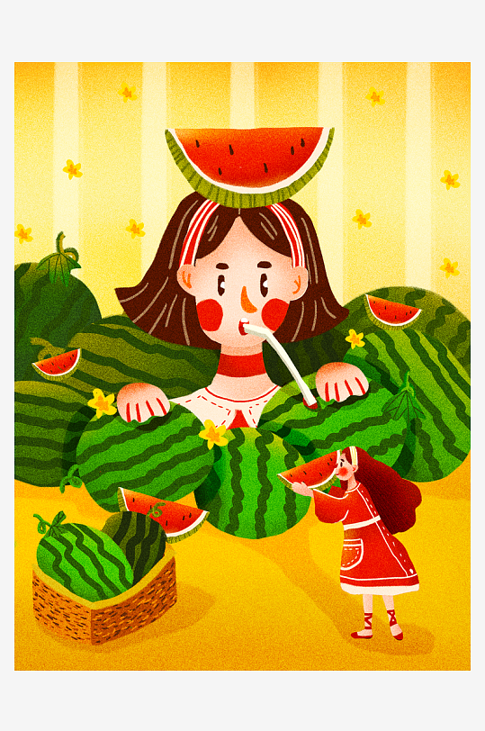 水果创意海报插画素材-众图网