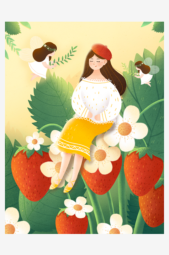 水果创意海报插画素材-众图网