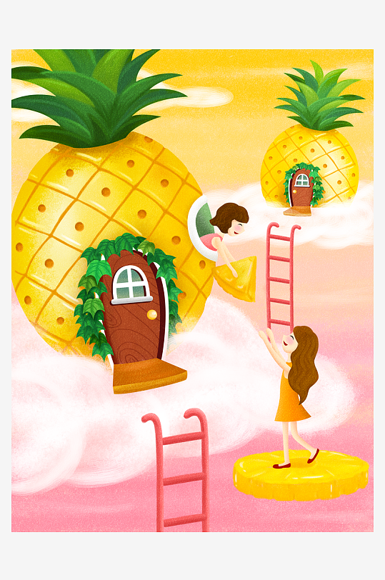 水果创意海报插画-众图网