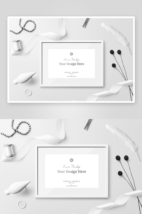 黑白北欧风样机psd素材-众图网