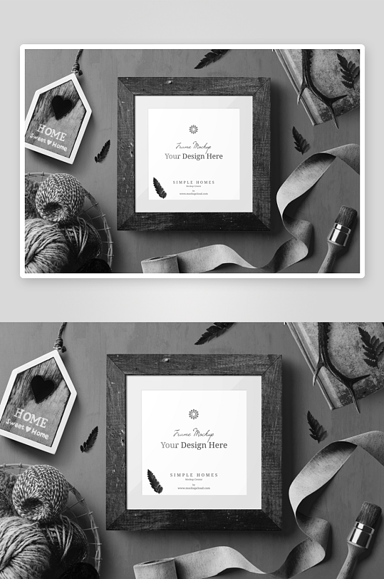 黑白北欧风样机psd素材-众图网