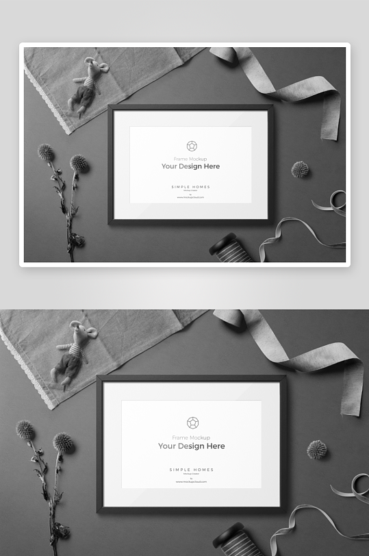 黑白北欧风样机psd素材-众图网