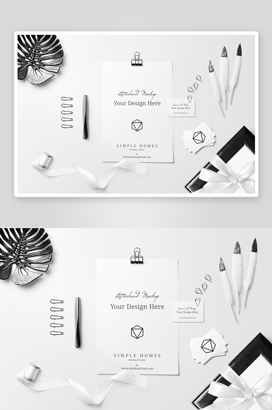 黑白北欧风样机psd素材-众图网