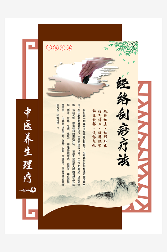 中医文化经络刮痧疗法展板-众图网