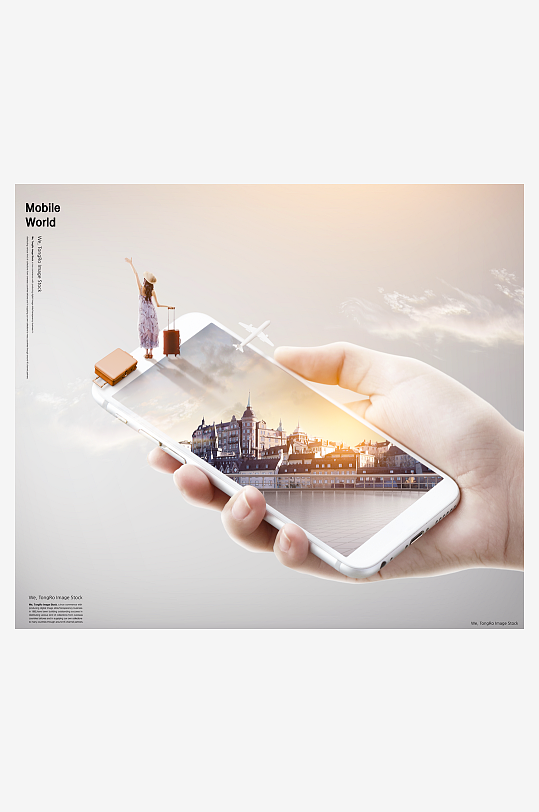 创意手机立体场景展板模板-众图网