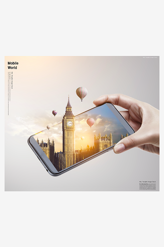 创意手机立体场景展板模板-众图网