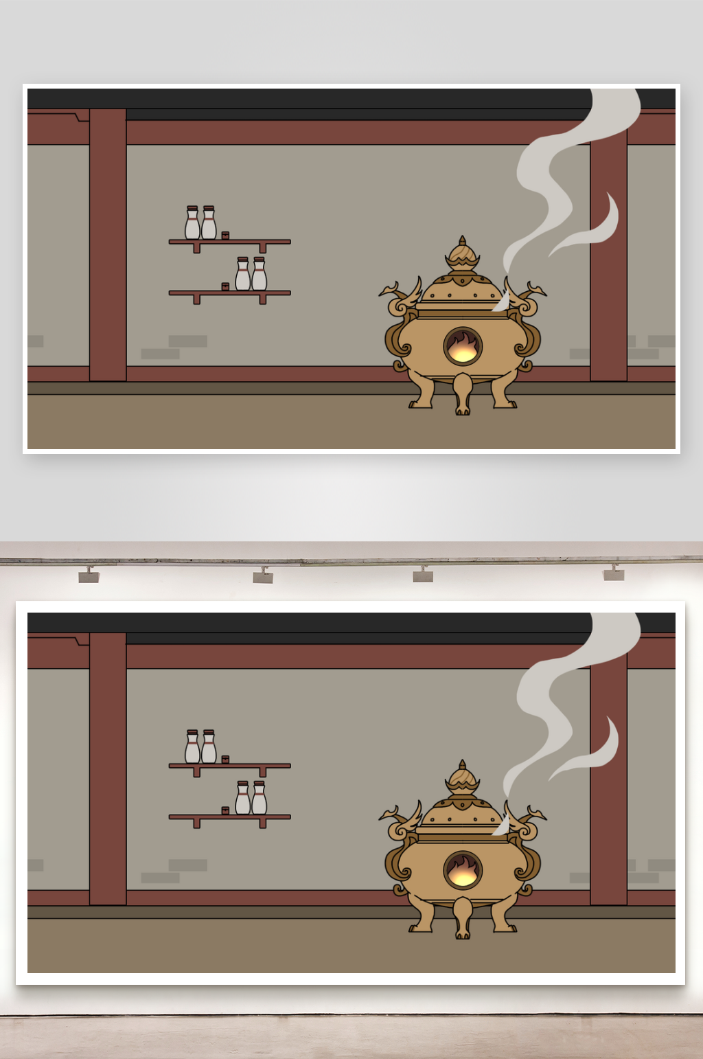 简笔动画场景炼丹房素材