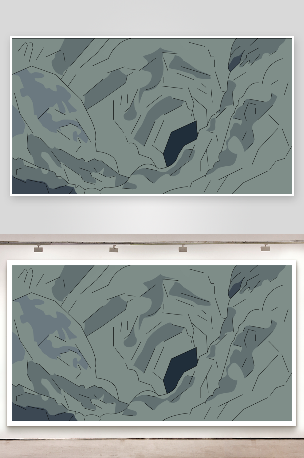 简笔插画场景洞穴外部素材