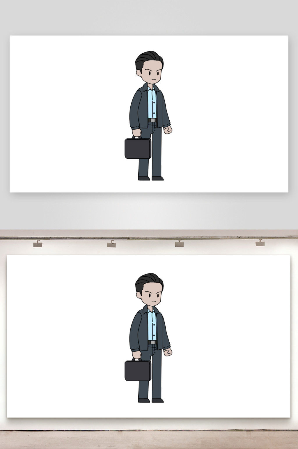 简笔都市人物公务员素材