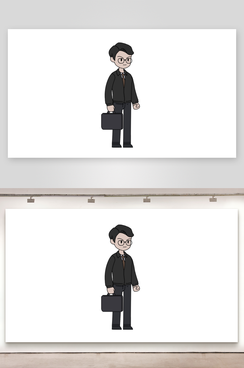 简笔都市人物公务员素材