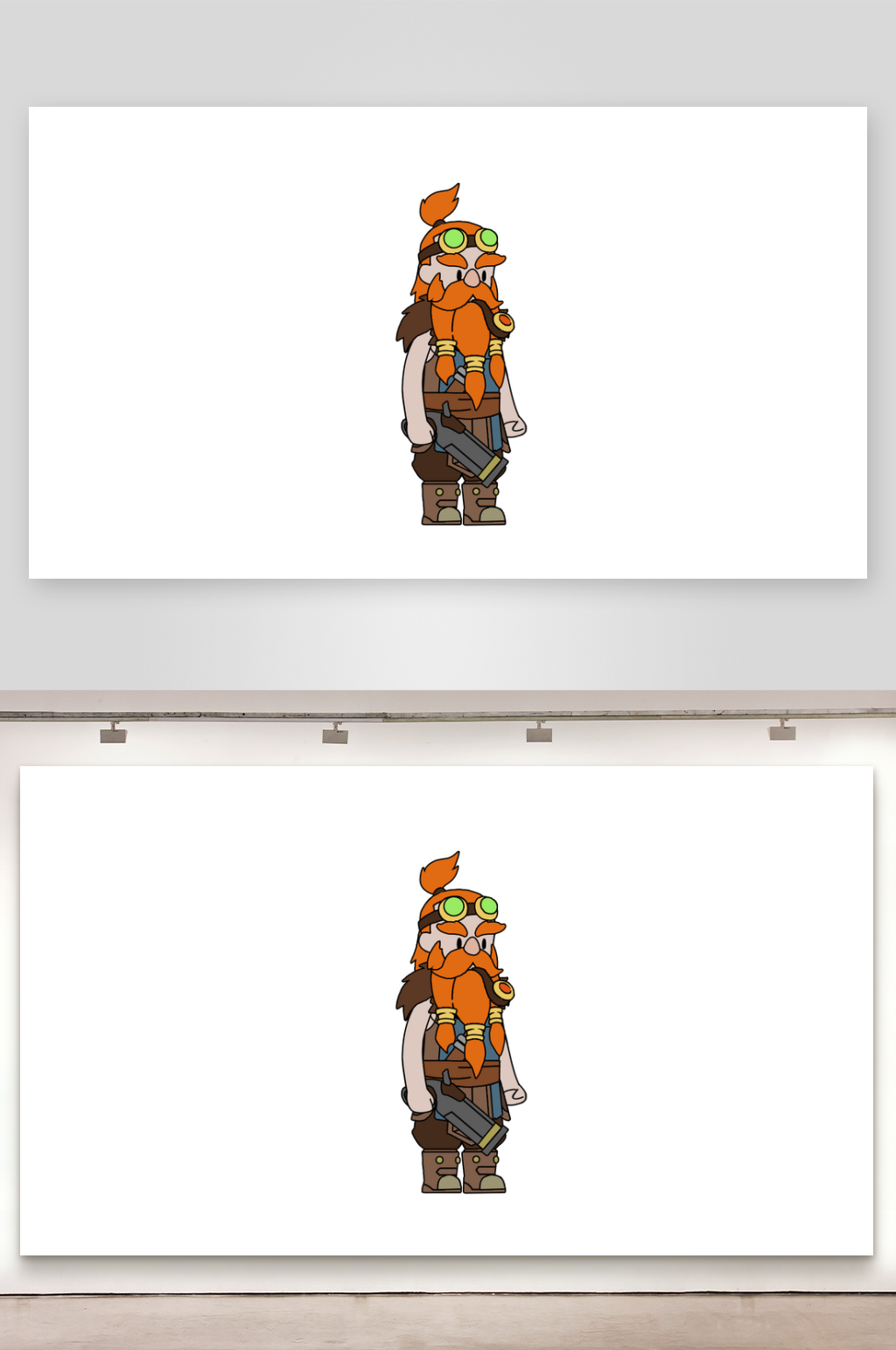 简笔画修仙玄幻矮人枪手素材
