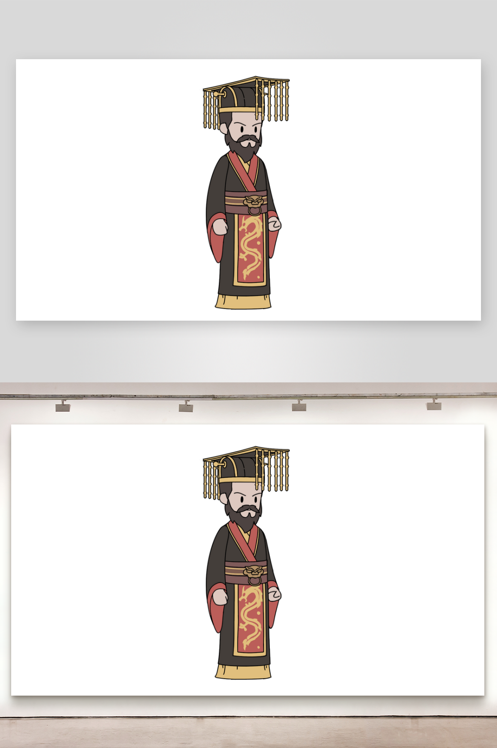 简笔画历史人物秦始皇素材