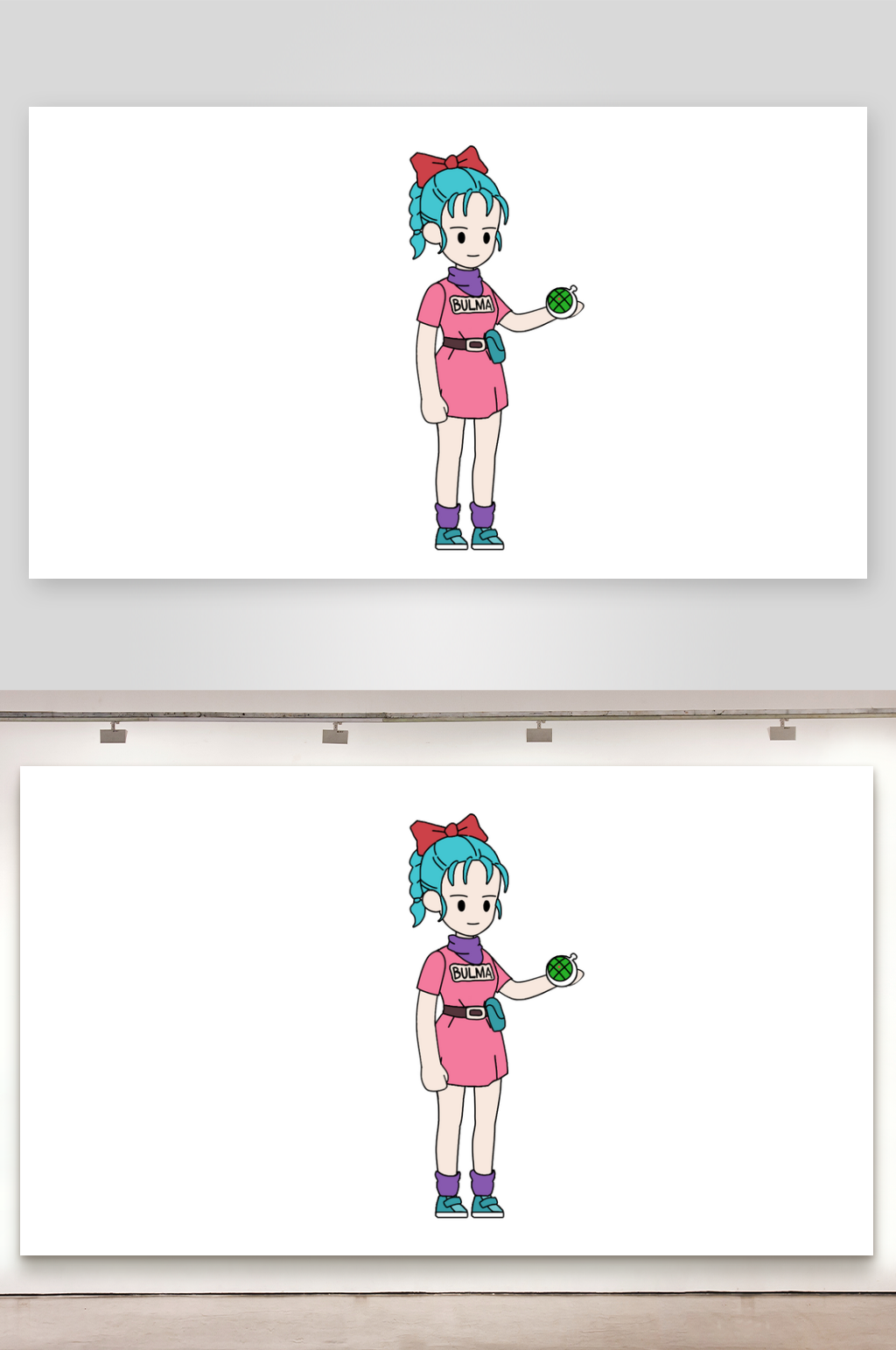 简笔画同人角色布尔玛素材