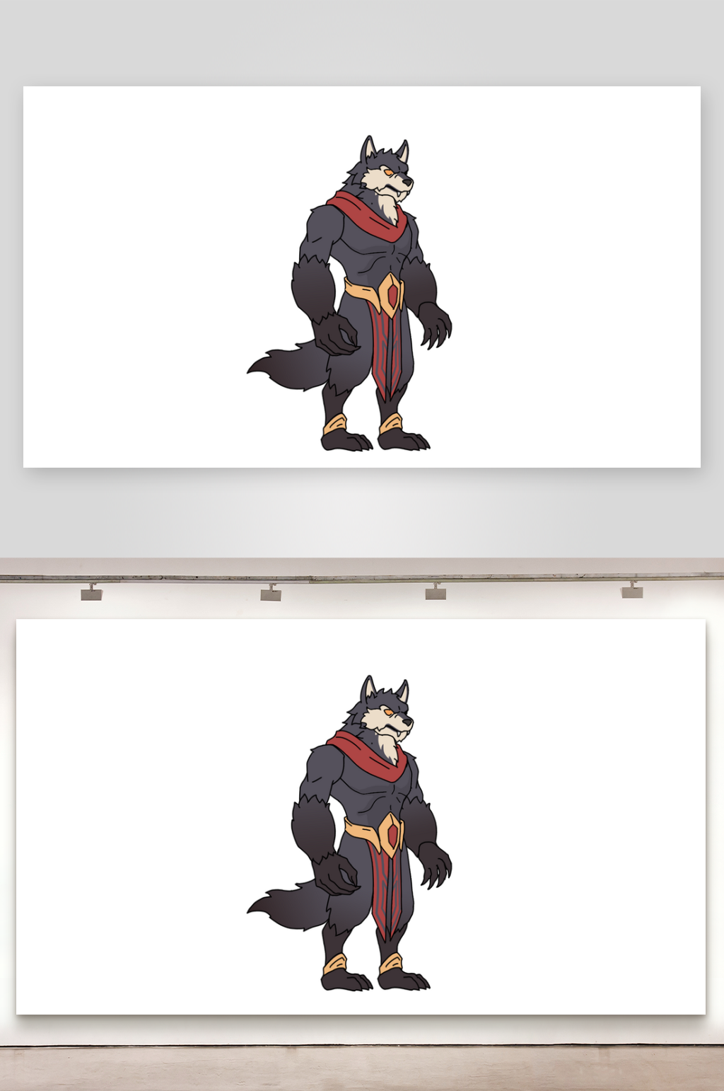 简笔画妖怪灵兽人形魔狼素材