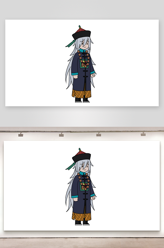 简笔插画悬疑人物长毛僵尸-众图网