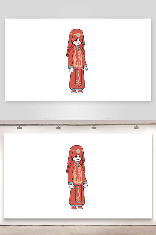 简笔插画悬疑人物鬼新娘-众图网