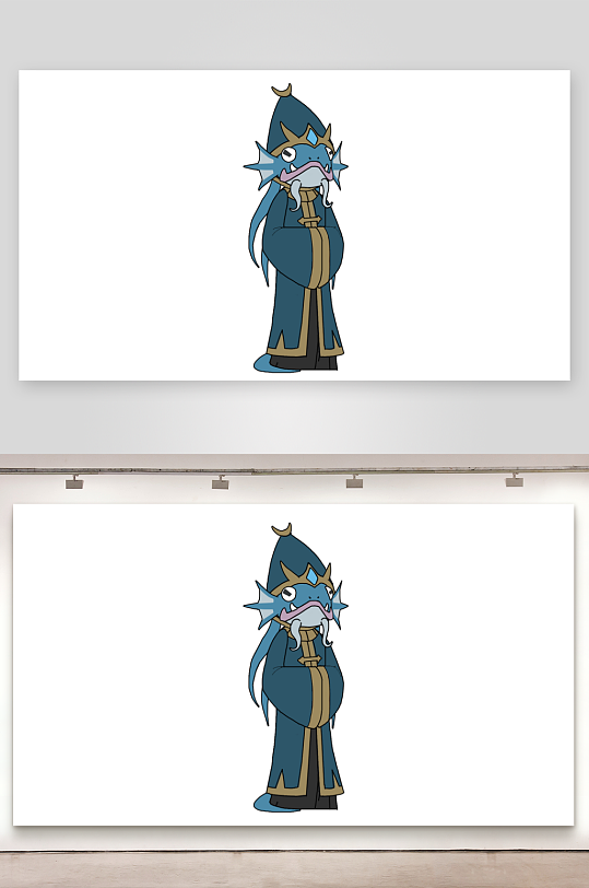 简笔插画悬疑人物鱼人祭祀-众图网