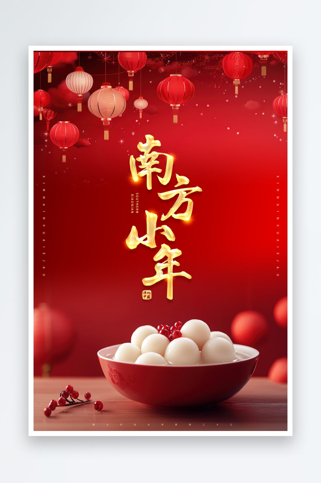 红色2026南方小年二十四小年海报素材