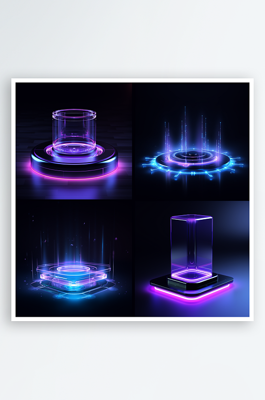 炫酷发光透明装置素材-众图网