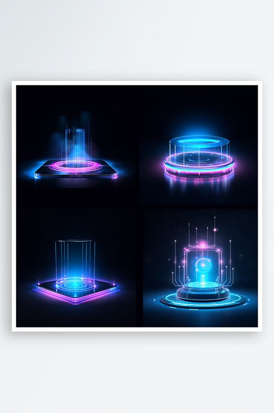 炫酷发光透明装置展示-众图网