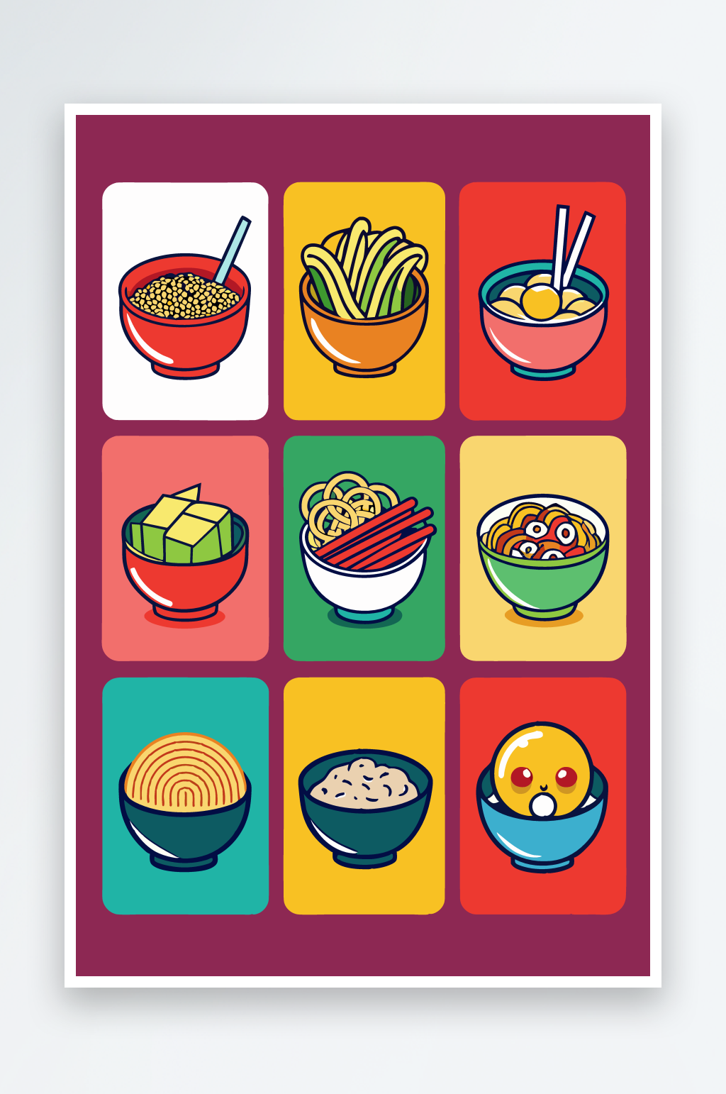 面食美食面条矢量插画图形素材