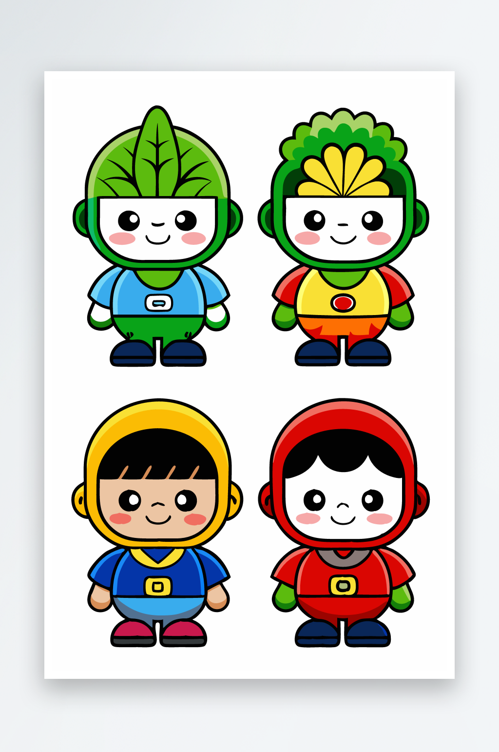 蔬菜娃娃图标矢量插画图形素材