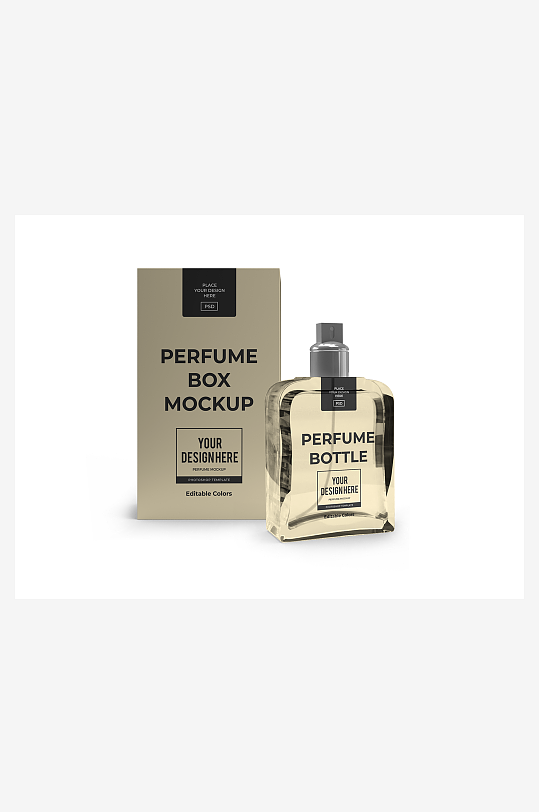 高端香水包装设计样机模板-众图网