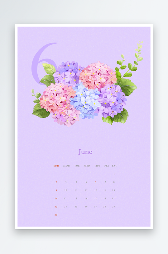 鲜花日历背景海报模板-众图网