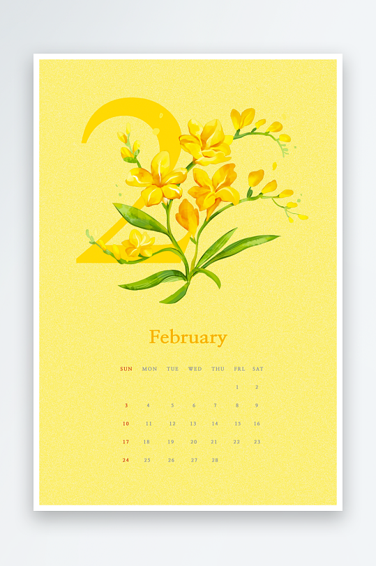 鲜花日历背景海报模板-众图网