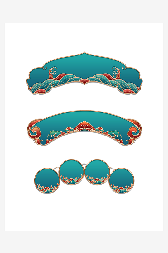 国潮标题边框素材模板-众图网