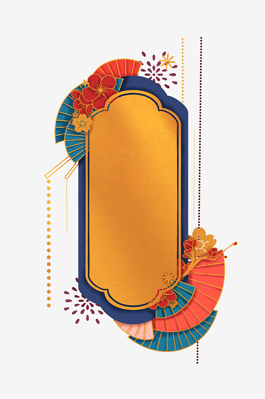 国潮标题边框免抠素材-众图网