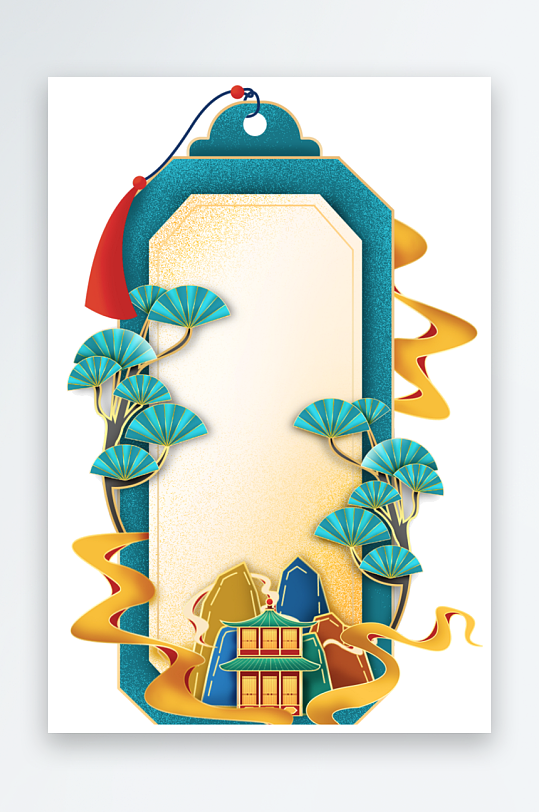 国潮标题边框免抠素材-众图网