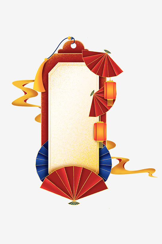 国潮标题边框免抠素材-众图网