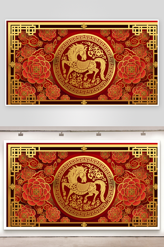 2026新年马年时尚潮流春节插画大图海报-众图网