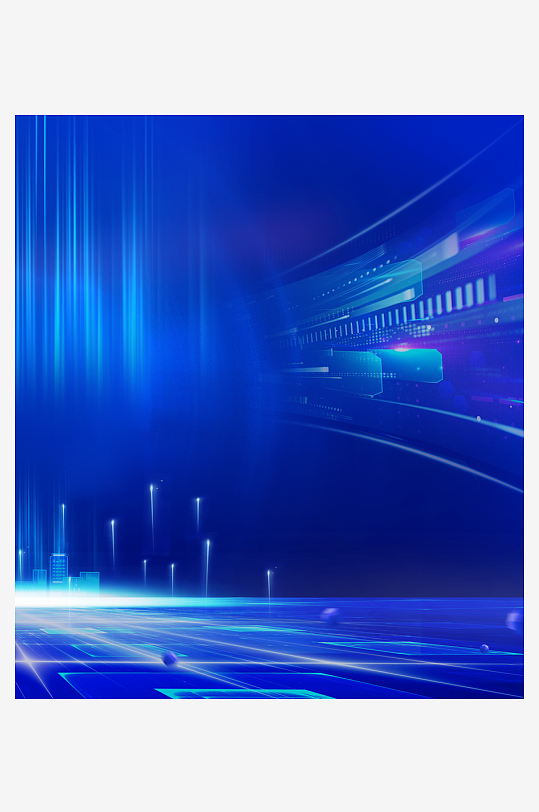 蓝色科技背景模板-众图网