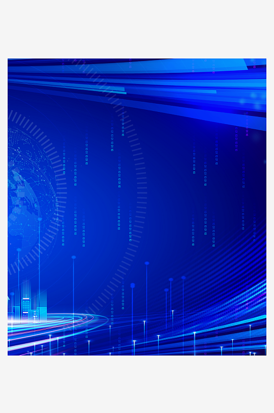 蓝色科技背景模板-众图网