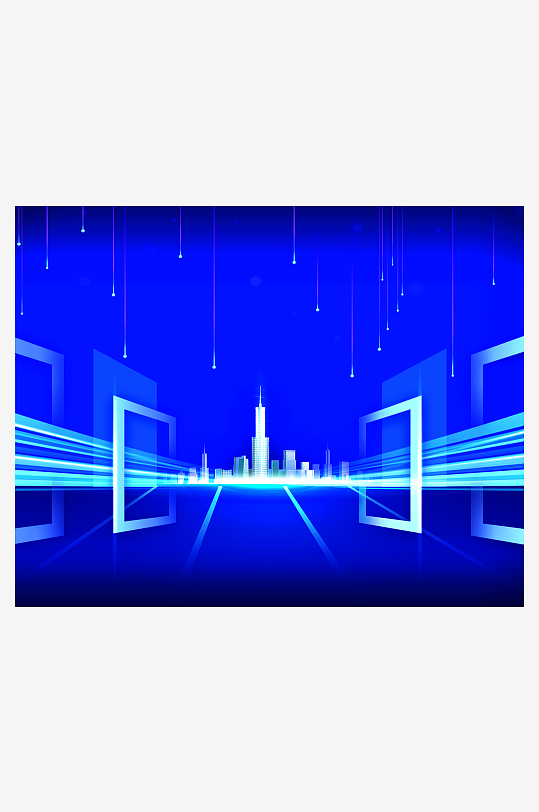 蓝色科技背景模板素材-众图网