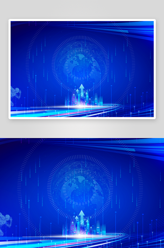 蓝色科技背景模板素材-众图网
