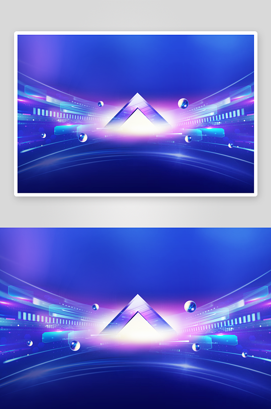 蓝色科技背景模板素材-众图网
