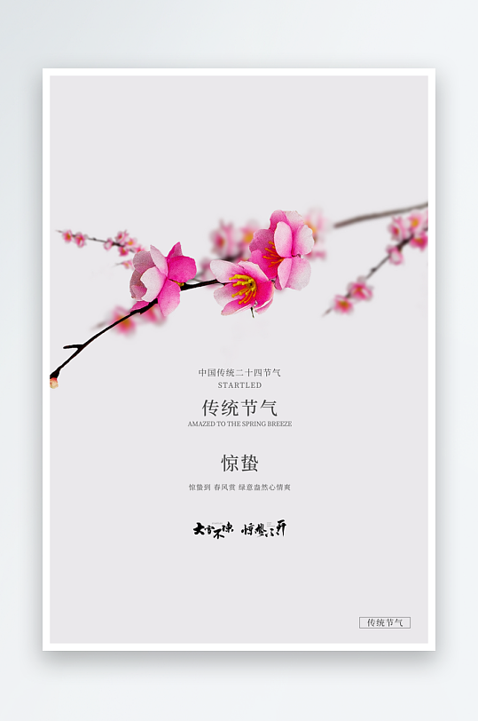 惊蛰二十四节气海报模板-众图网