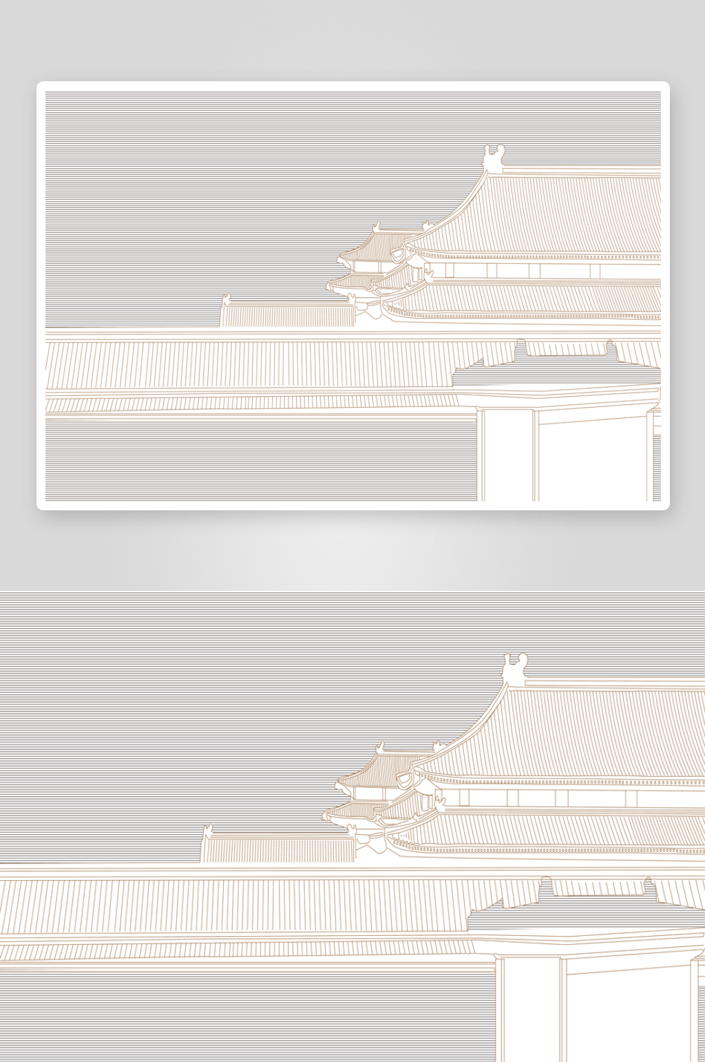 新中式线条宫殿背景墙素材