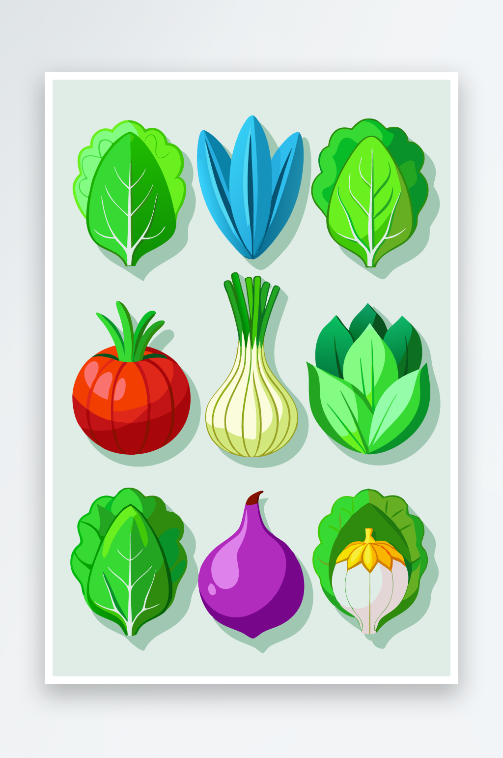 卡通植物图标矢量插画图形元素素材