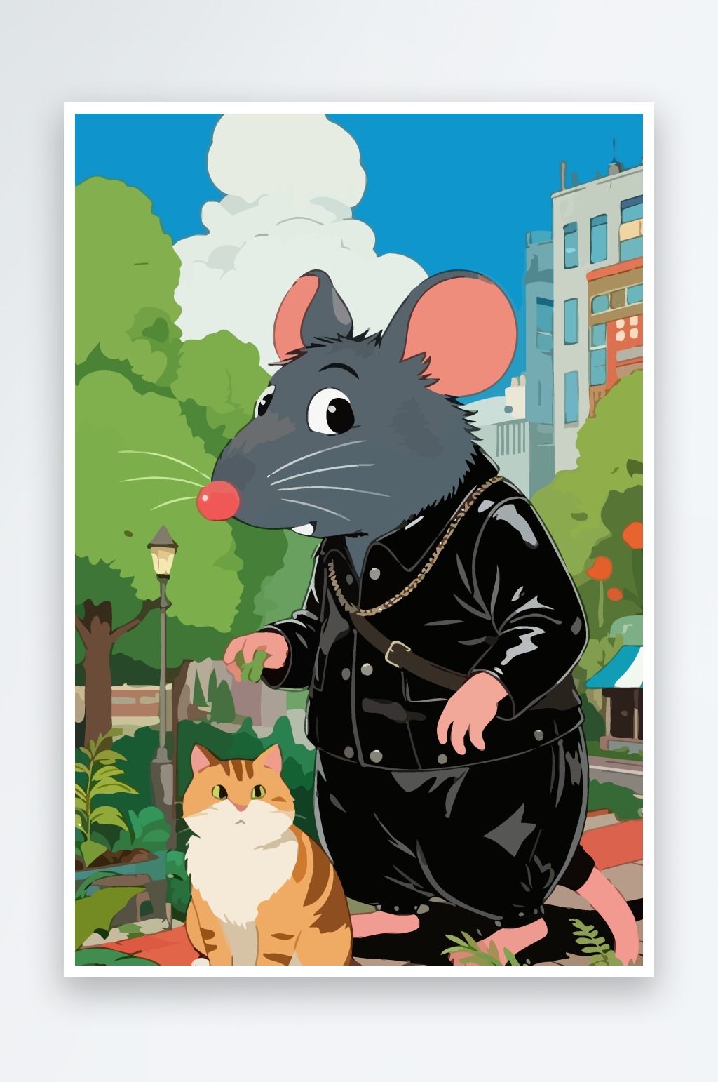 卡通老鼠矢量插画图形元素素材