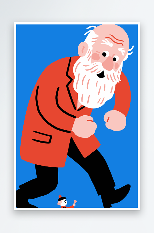 老人老者图标插画-众图网