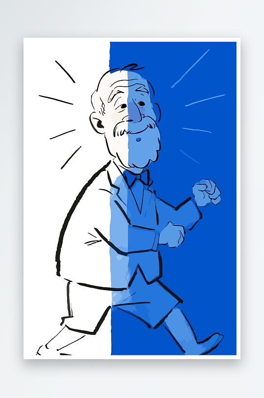 老人老者图标插画-众图网